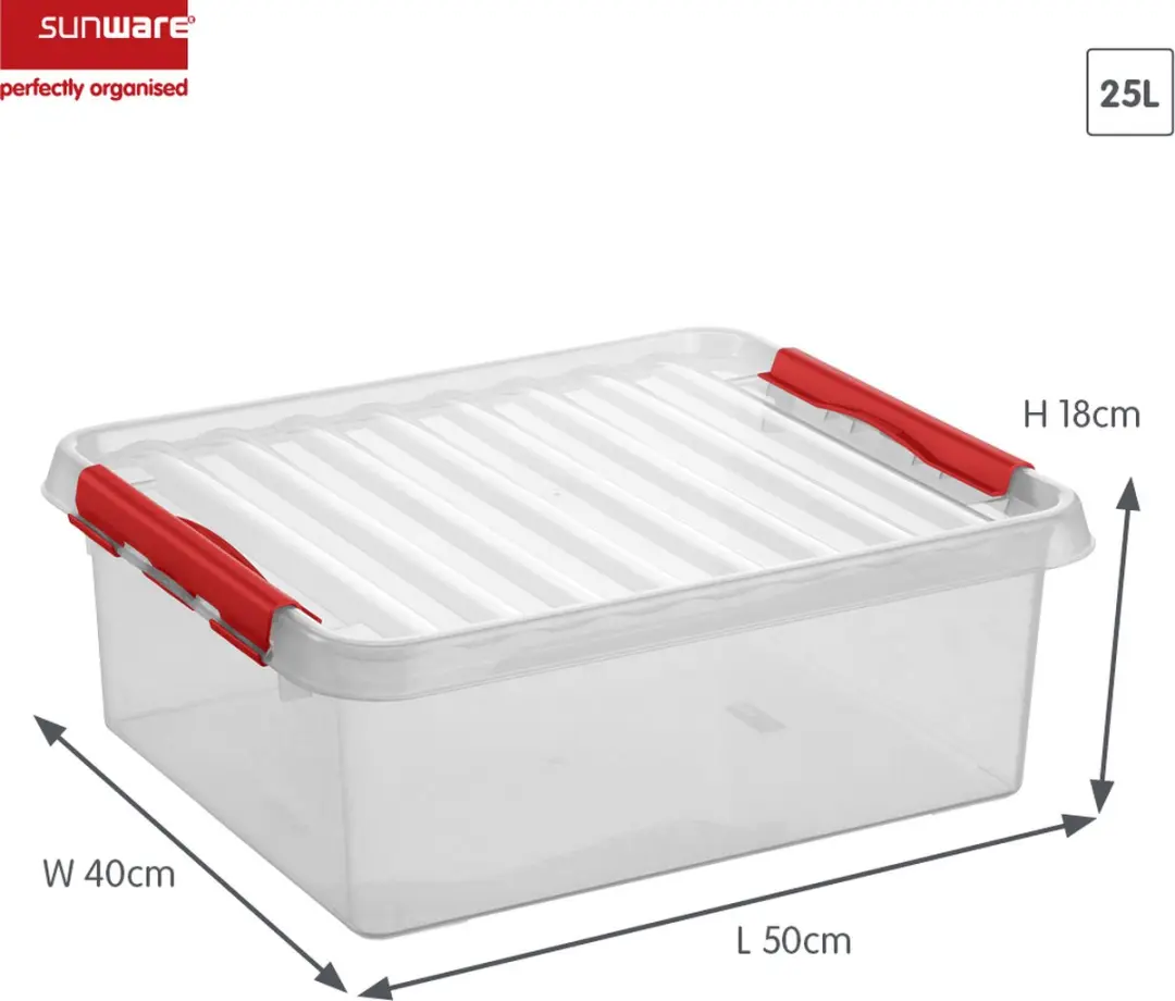 Sunware Q-line Opbergbox 25L - 50x40x18cm Rood