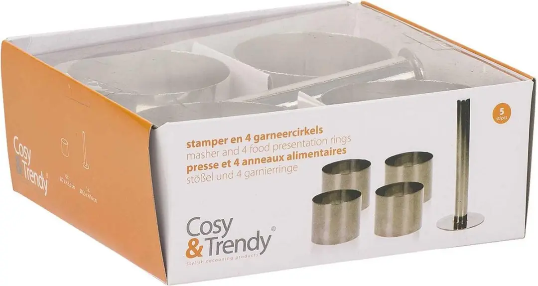 Cosy&Trendy Garneercirkel Ø7cm - Set van 4 met stamper - Zilver
