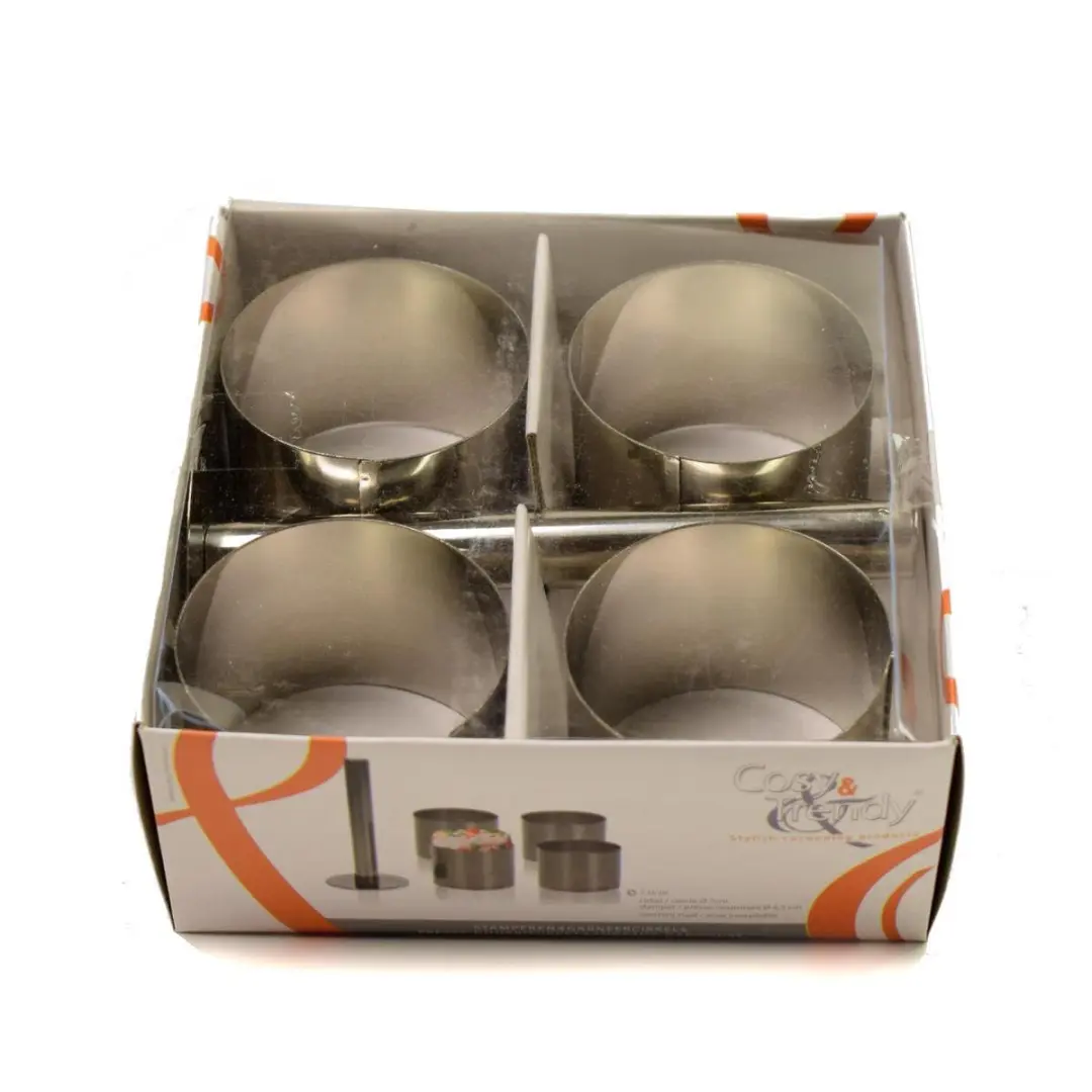 Cosy&Trendy Garneercirkel Ø7cm - Set van 4 met stamper - Zilver - afbeelding 6 van 6