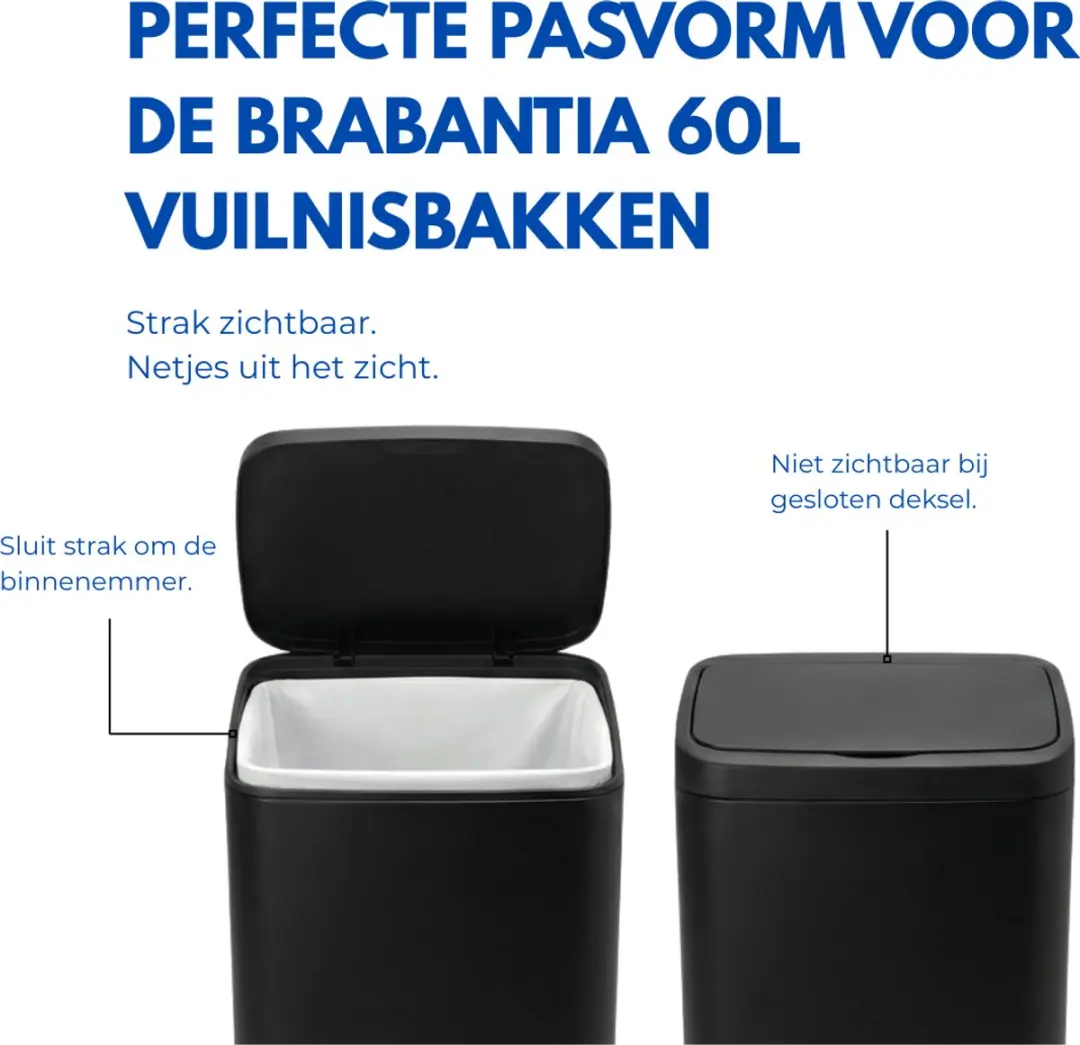 Simple Vuilniszakken 60L - 120 Stuks (6x20) - Wit/ Groen - afbeelding 6 van 6