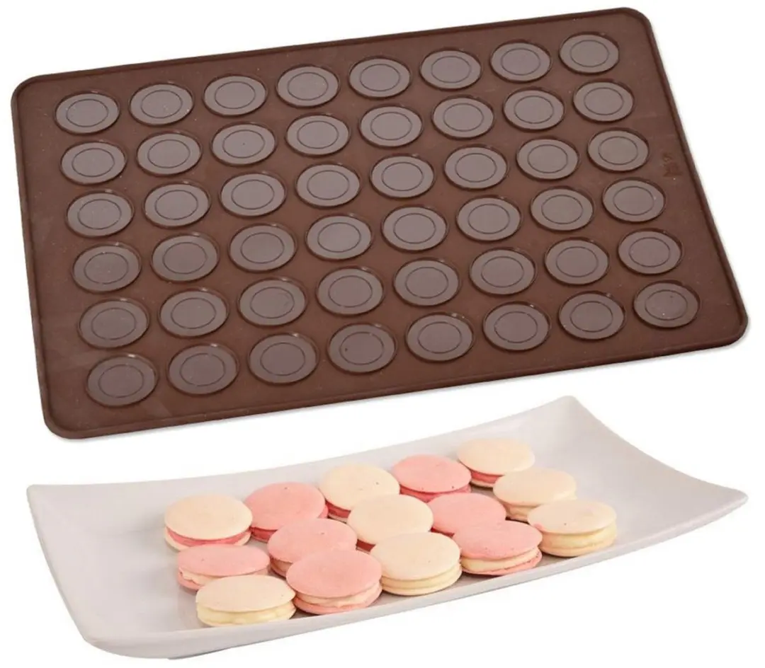 Orion Siliconen Macaron Mat 39,5x29,5cm - 48 Makronen - Bruin
