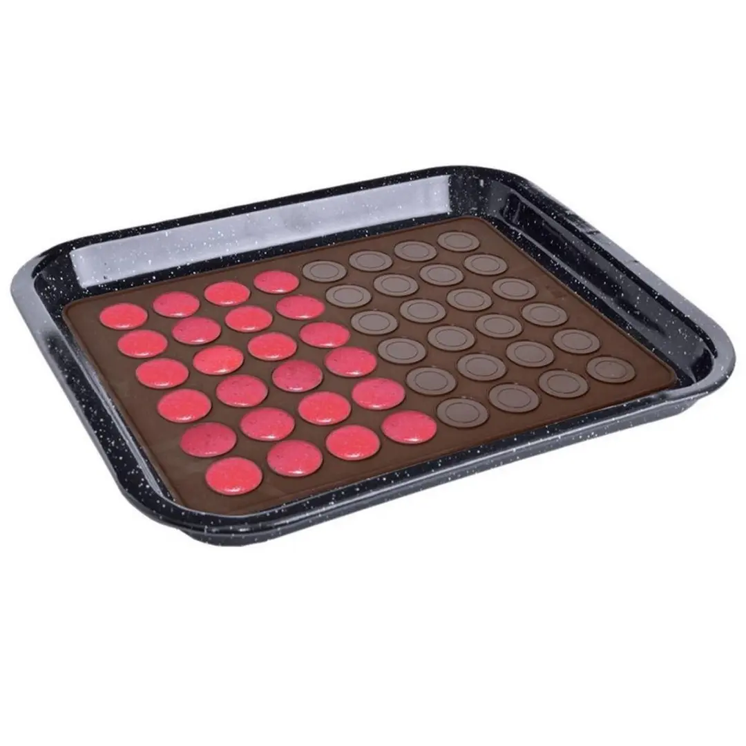 Orion Siliconen Macaron Mat 39,5x29,5cm - 48 Makronen - Bruin