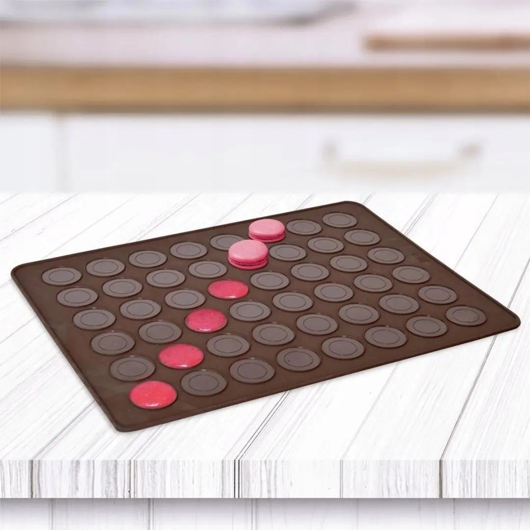 Orion Siliconen Macaron Mat 39,5x29,5cm - 48 Makronen - Bruin - afbeelding 6 van 6