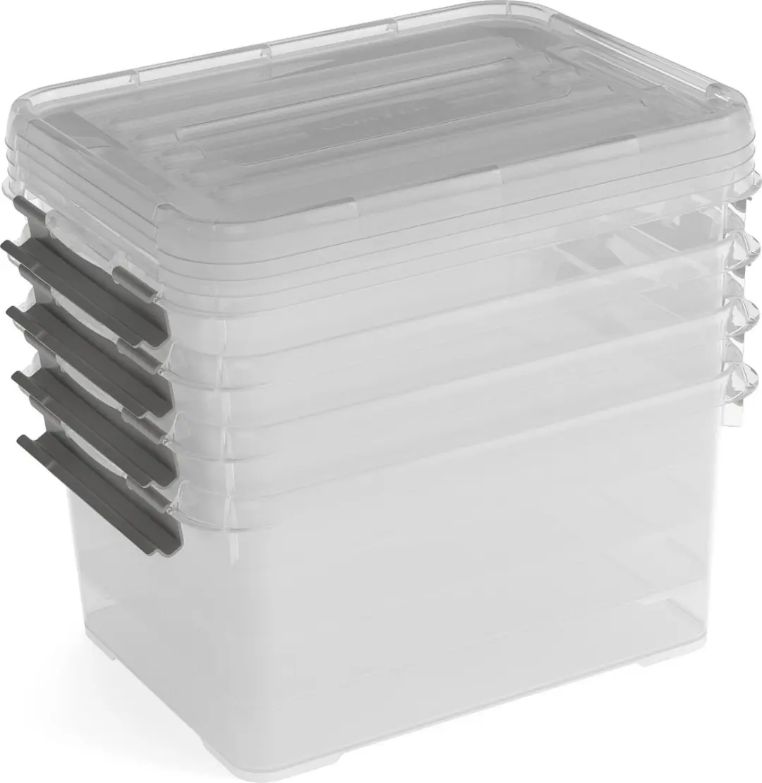 Curver Handy+ Opbergbox 15L - 4 Stuks - Transparant