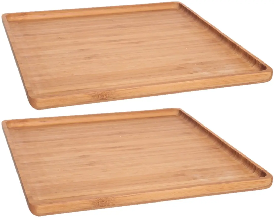 Cosy&Trendy Bamboe Houten Dienbladen 26x26cm - 3 Stuks - Bruin