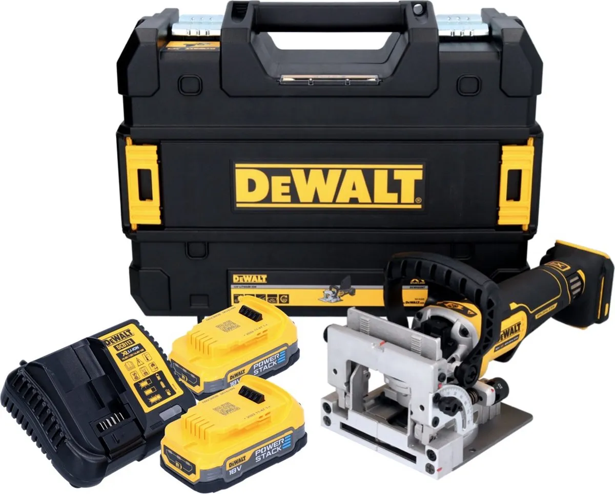 DeWalt DCW 682 E2T Platte Deuvelfrees 18V - 2x Powerstack 1,7Ah + Lader - afbeelding 4 van 5