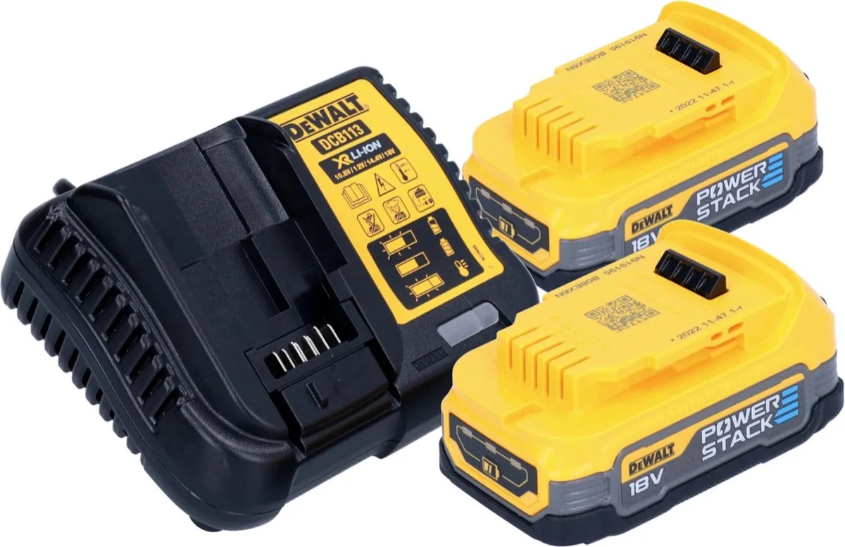 DeWalt DCW 682 E2T Platte Deuvelfrees 18V - 2x Powerstack 1,7Ah + Lader - afbeelding 5 van 5