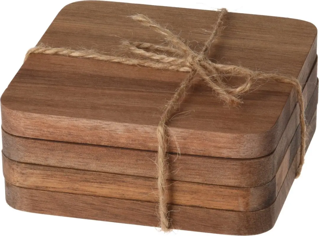 Excellent Houseware Glazenonderzetters EH-12030010 - 4 Stuks - Bruin