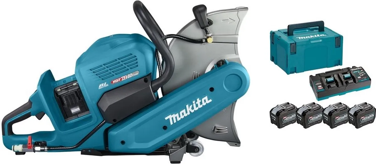Makita CE001GL402 Accu Doorslijper 355mm - 2x40V Max 8.0Ah - 4 Stuks