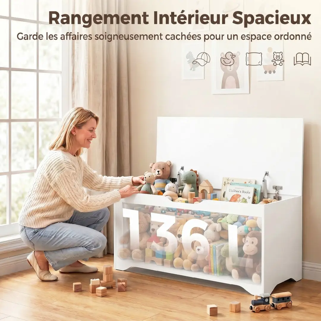 Homcom Opbergkist 100x40x45cm - Wit