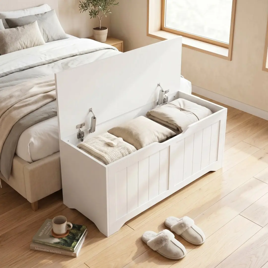 Homcom Opbergkist 100x40x45cm - Wit