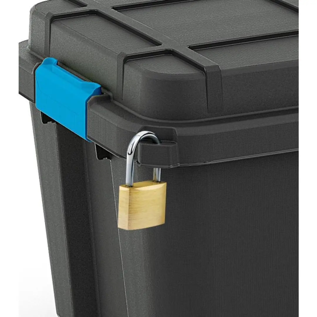KIS Scuba Opbergbox 80L - 78x39,5x35cm - Zwart/Blauwe Clips