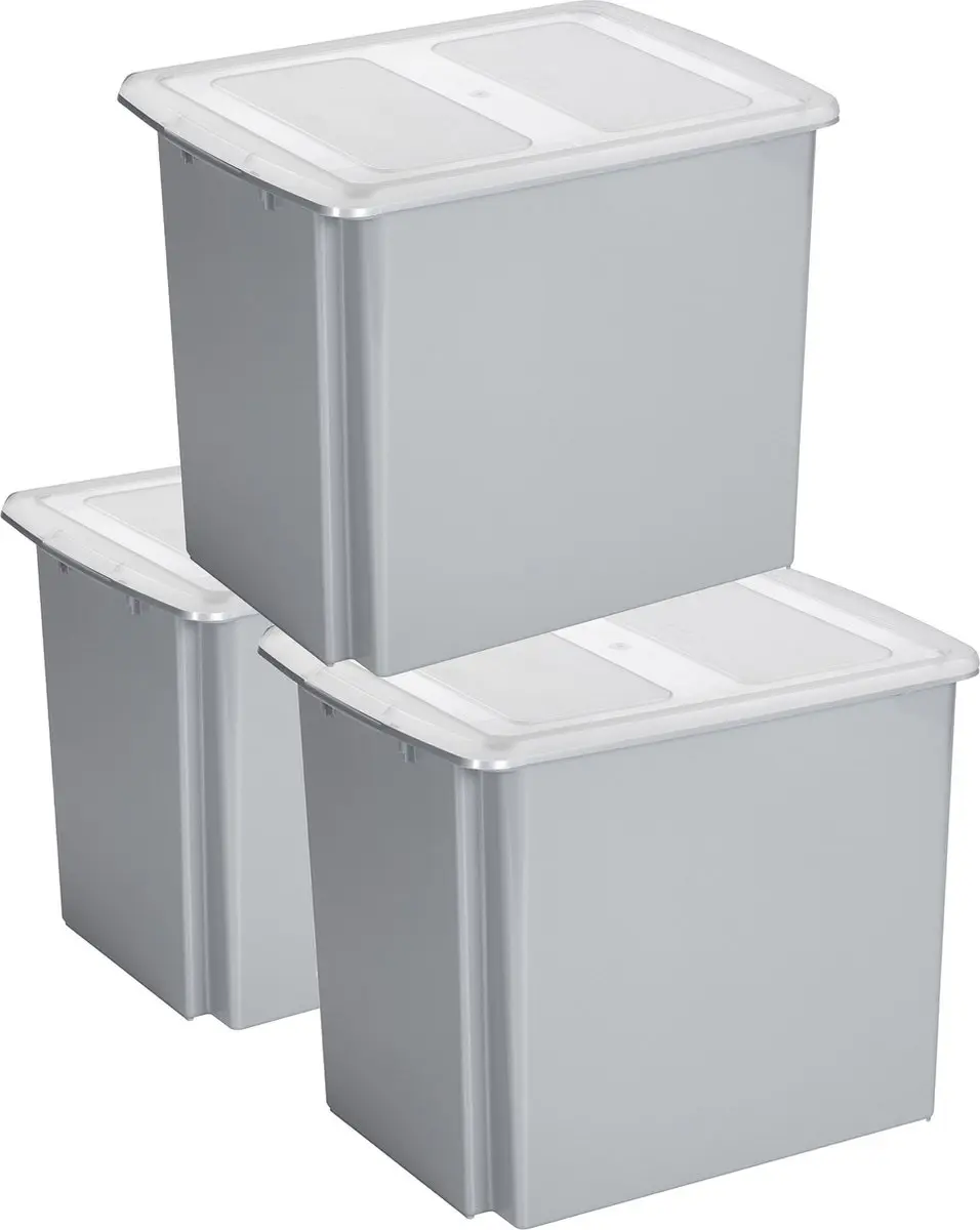 Sunware Opslagbox Nesta 45L - 3 Stuks - Lichtgrijs