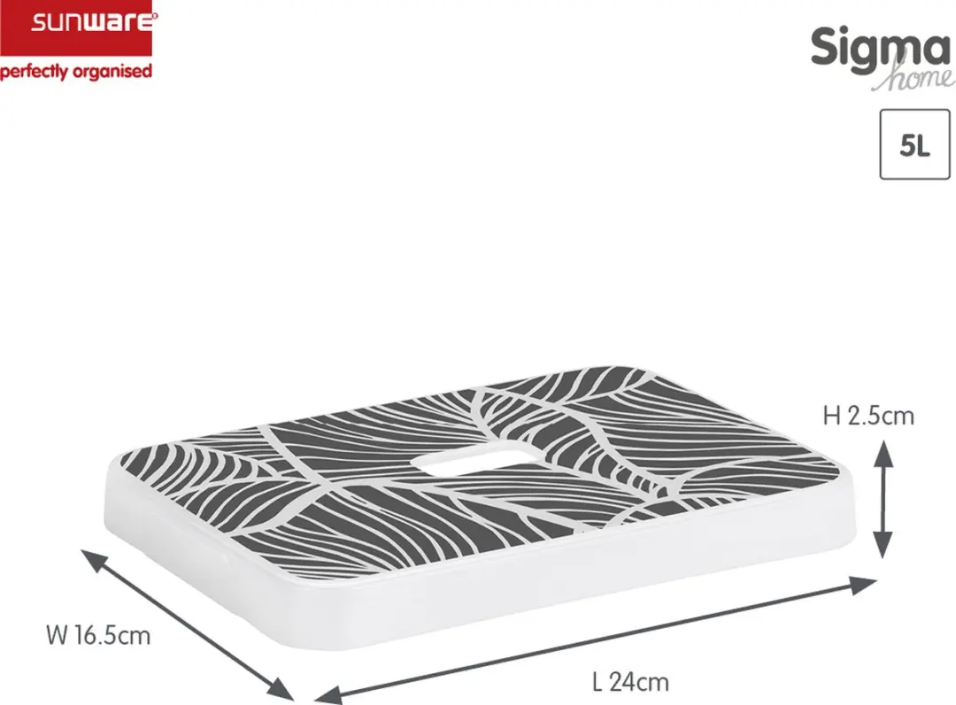 Sunware Sigma Home Deksel Bladeren Opbergbox 5L - Antraciet