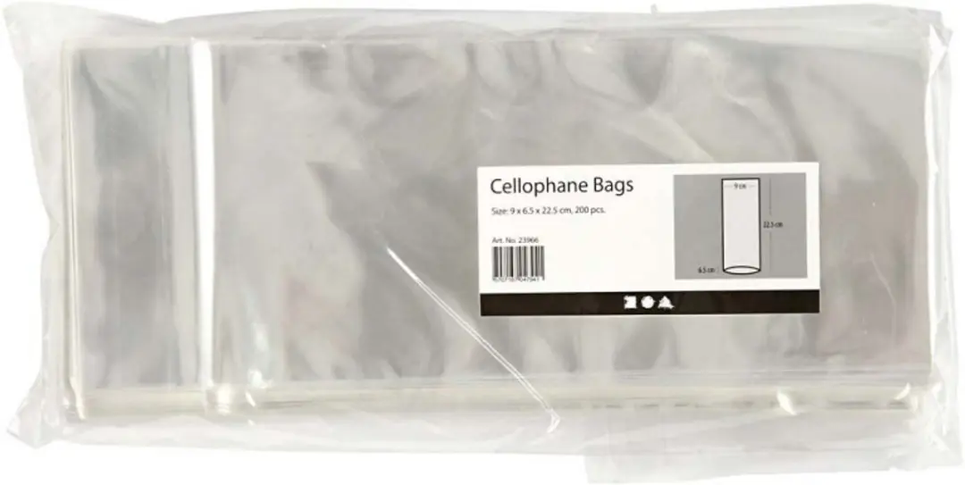 Creativ Company Cellofaan Zakjes Staand 9x22,5cm - 200 Stuks