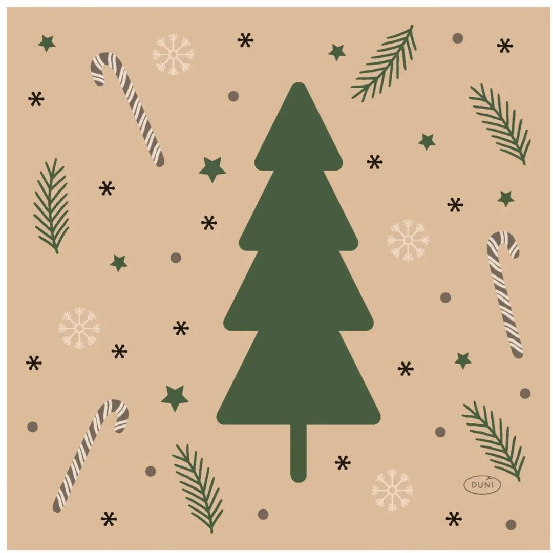 Duni Natural Yuletid Kerst Servetten 33x33cm