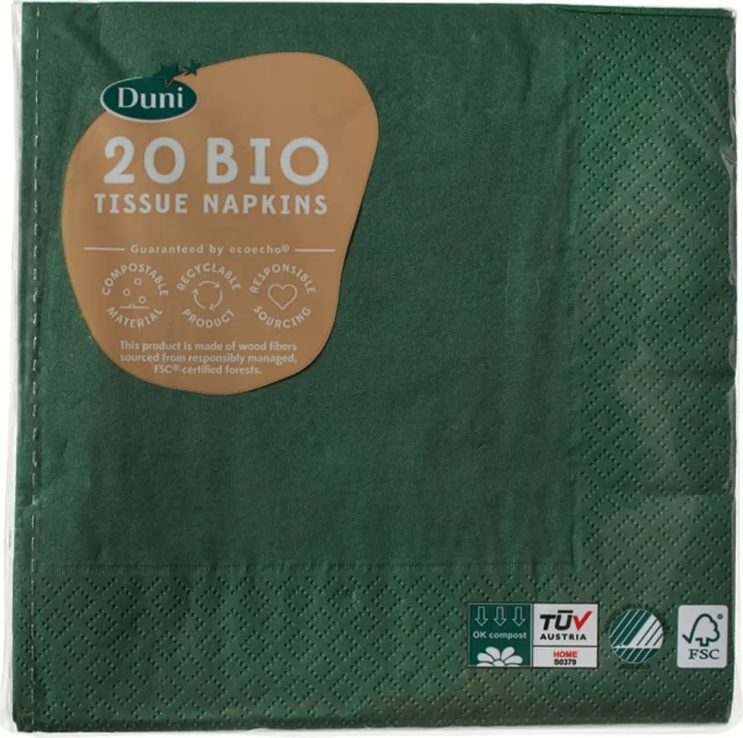 Duni Oriental Green Servetten 3-laags 33x33cm - 20 Stuks