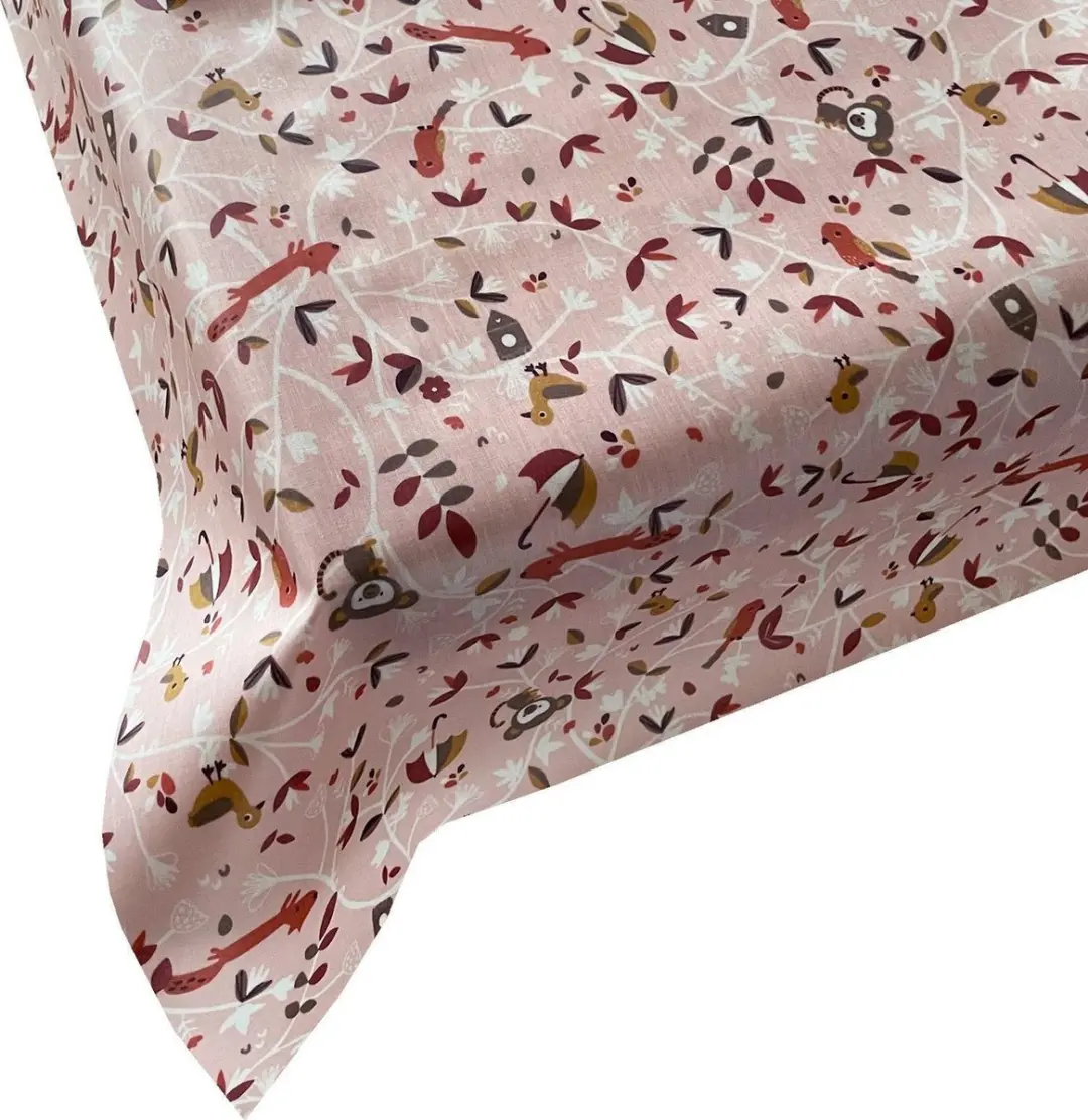 BINK Bedding Sofie Tafelkleed 140x50cm - Roze - Geplastificeerd