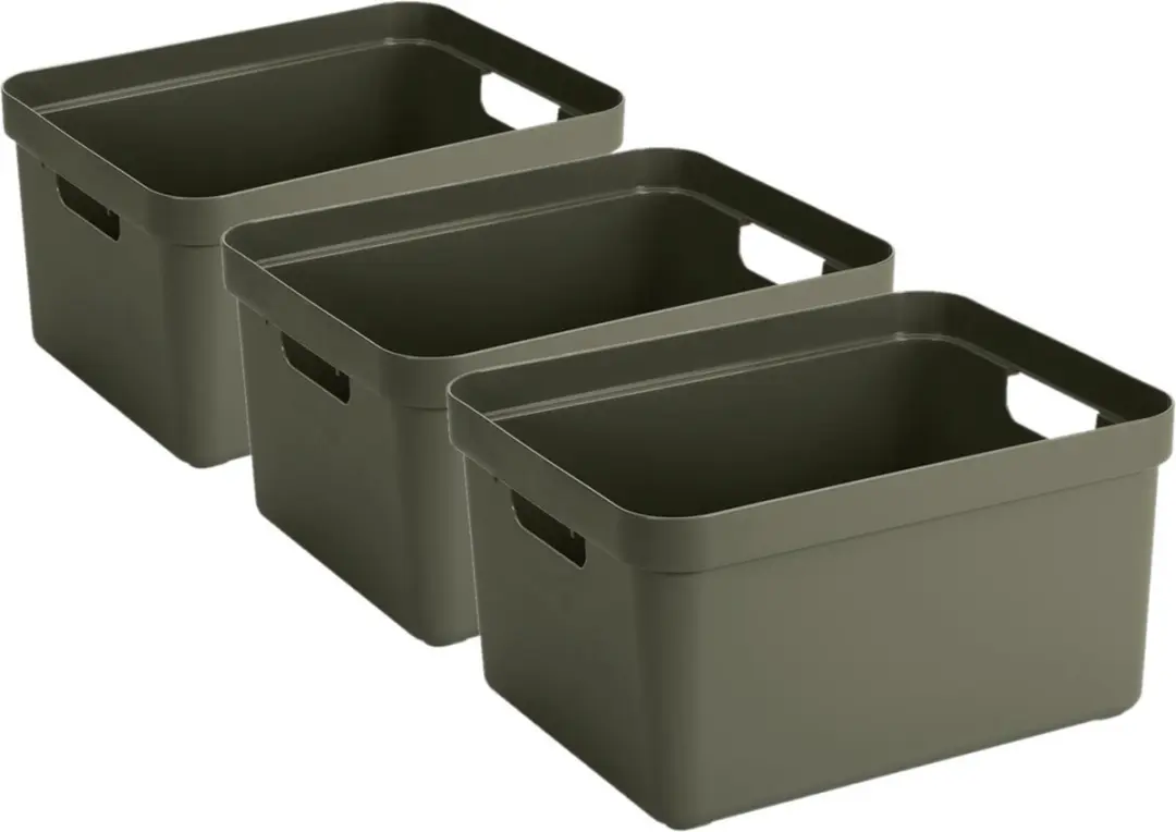 Sunware Sigma Opbergbox 32L - 3 Stuks - Donkergroen