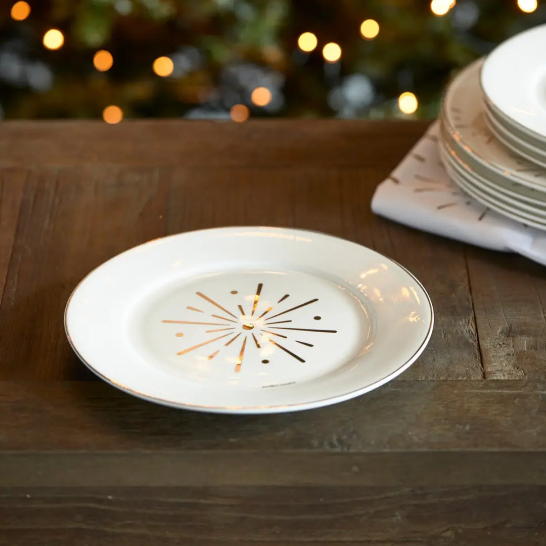 Riviera Maison Classic Fireworks Breakfast Plate - Wit