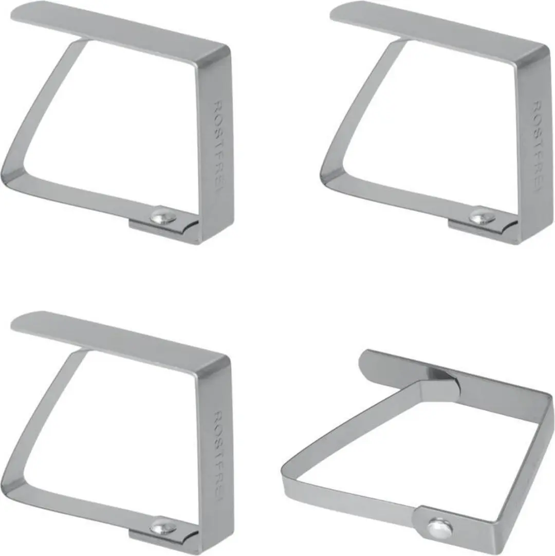 Metaltex Tafellakenknijpers RVS - 4 Stuks
