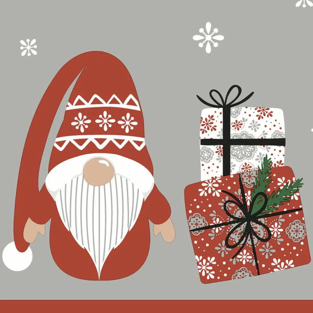 Duni Kerst Thema Servetten 20 Stuks - 33x33cm - Gnoom/Kerstman