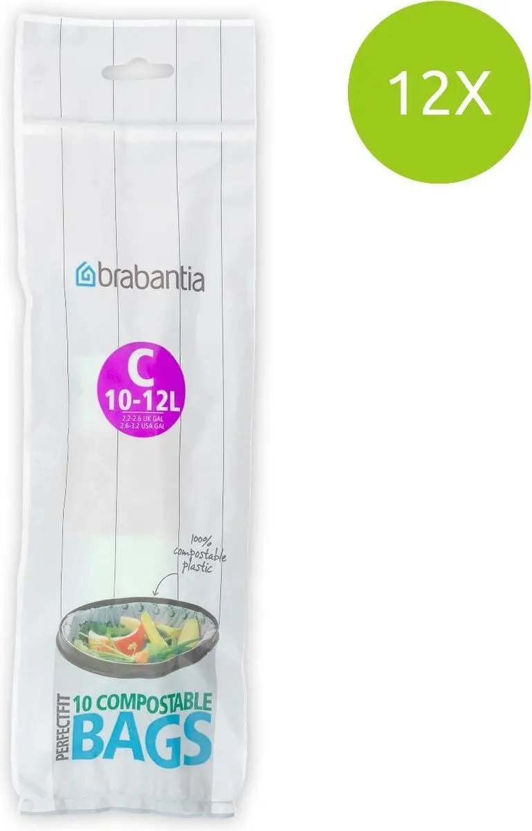 Brabantia PerfectFit Composteerbare Vuilniszakken C 120 Stuks - 12L