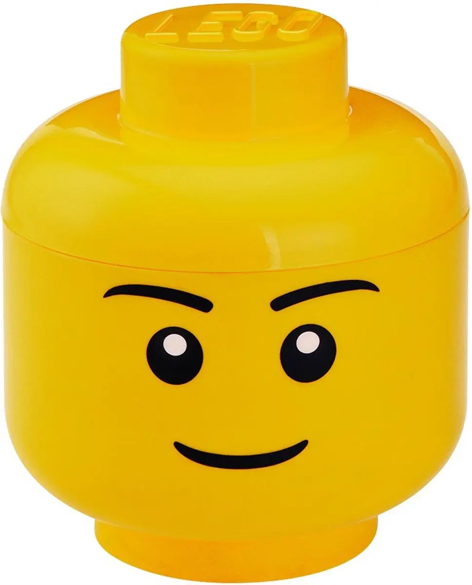 Opbergbox Iconic Hoofd Boy 24 cm, Geel