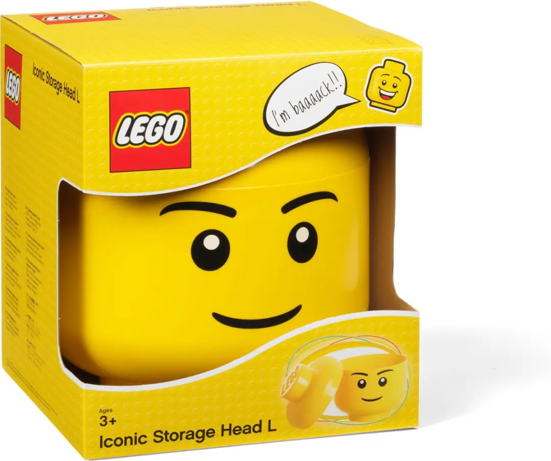 Opbergbox Iconic Hoofd Boy 24 cm, Geel - LEGO