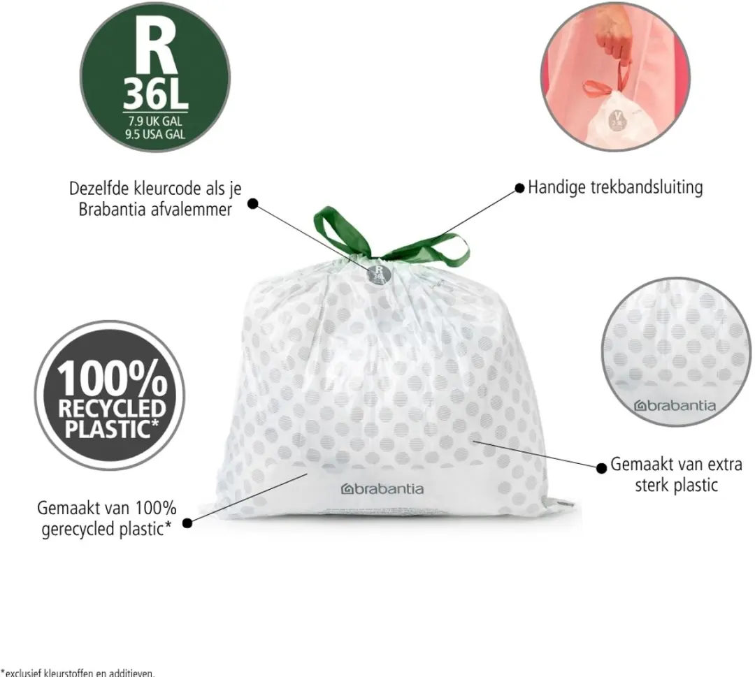 Brabantia PerfectFit Vuilniszakken 36L - 40 Stuks