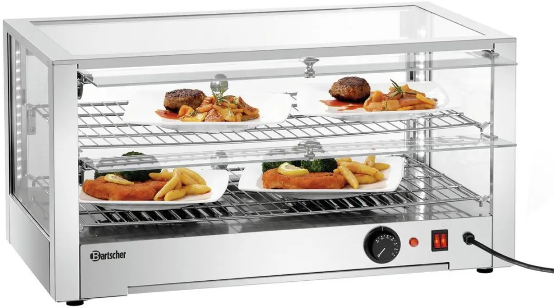 Bartscher Warmhoudvitrine 6200 2EK 80L - RVS