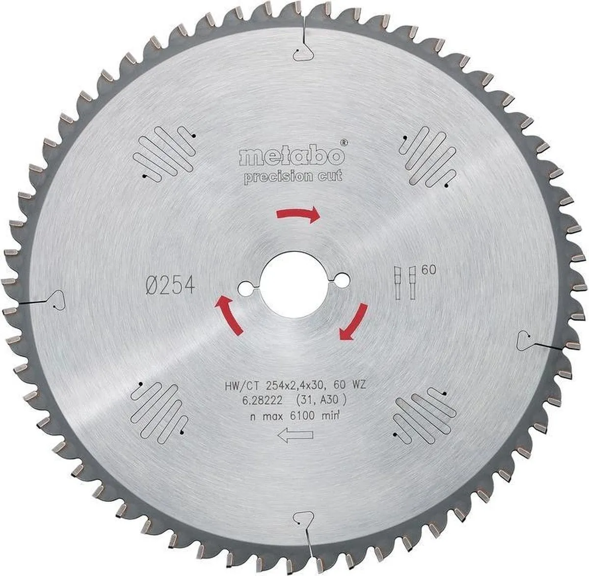 Metabo 628222000 Precision Cut Cirkelzaagblad 254mm