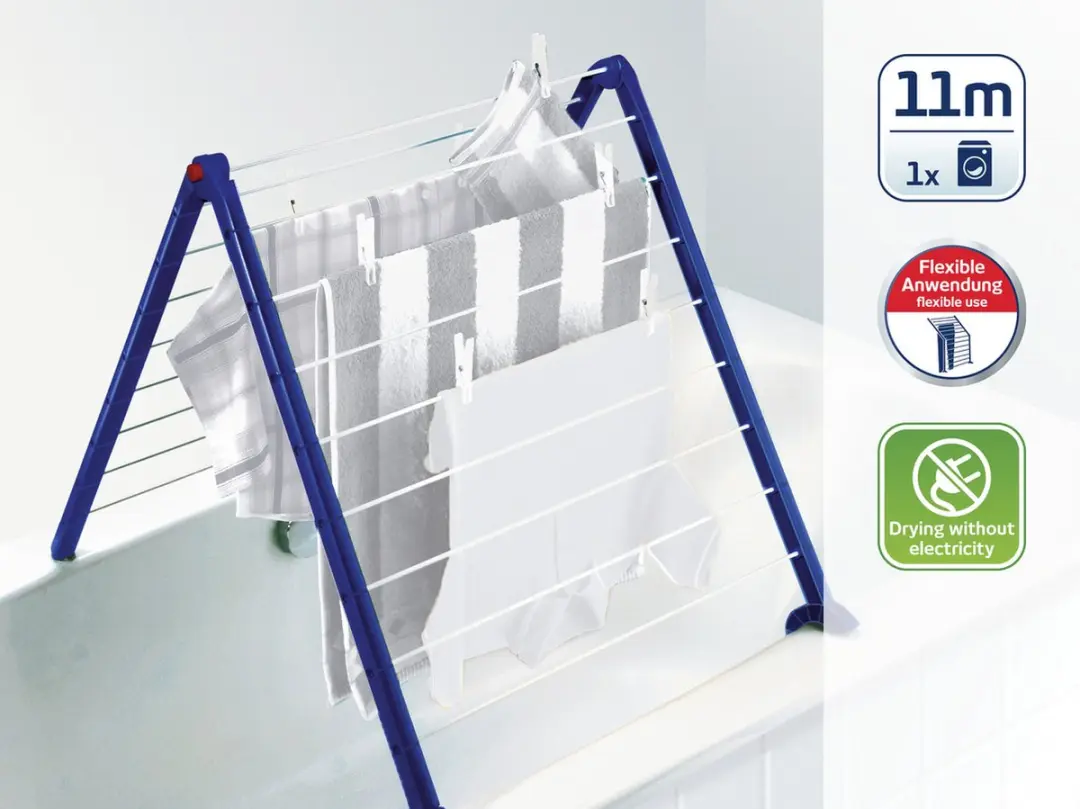Leifheit Pegasus 110 Bad Droogrek 11m - Blauw/Wit