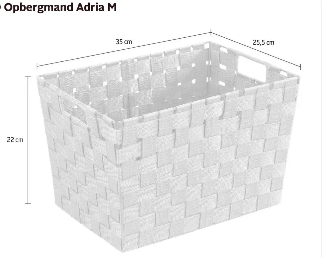 Wenko Opbergmand Adria 35x22x25,5cm - 20L - Grijs
