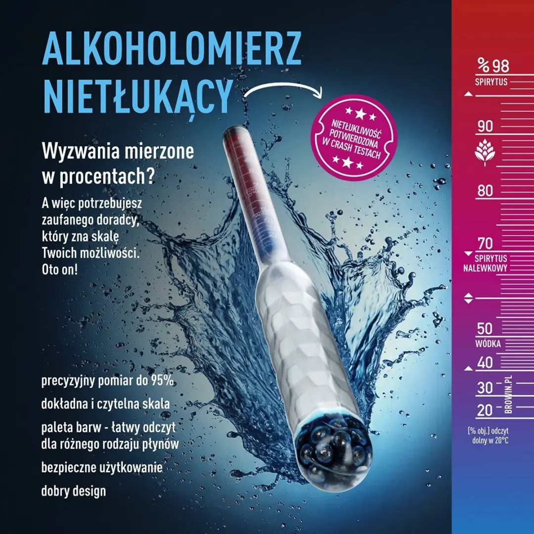 Browin Onbreekbare Alcoholmeter NeoProof 20-98%
