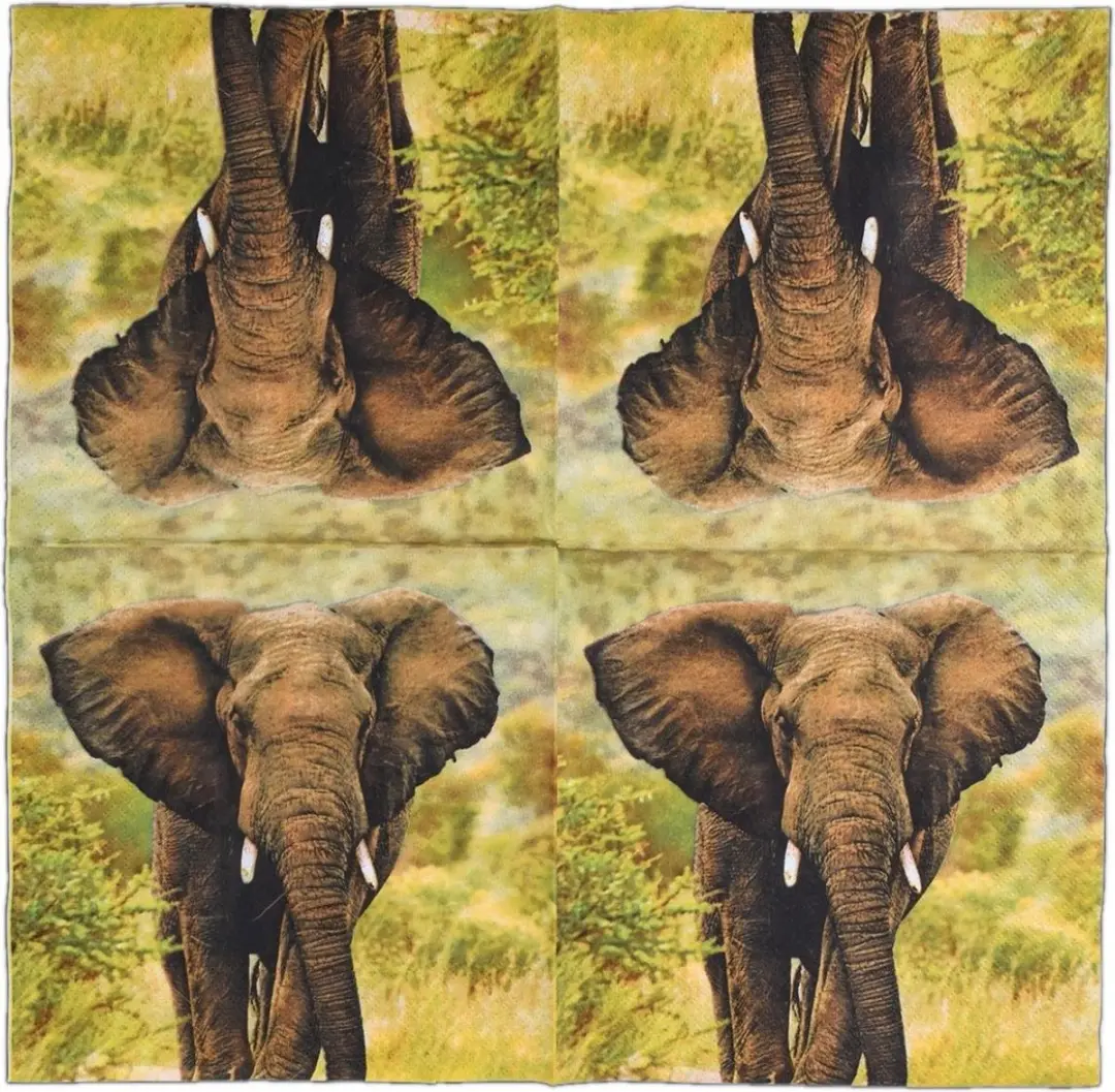 Esschert Design Olifant Servetten 33x33cm - 20 Stuks