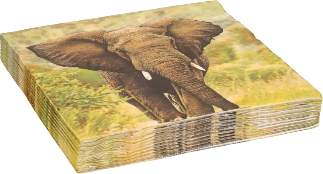 Esschert Design Olifant Servetten 33x33cm - 20 Stuks