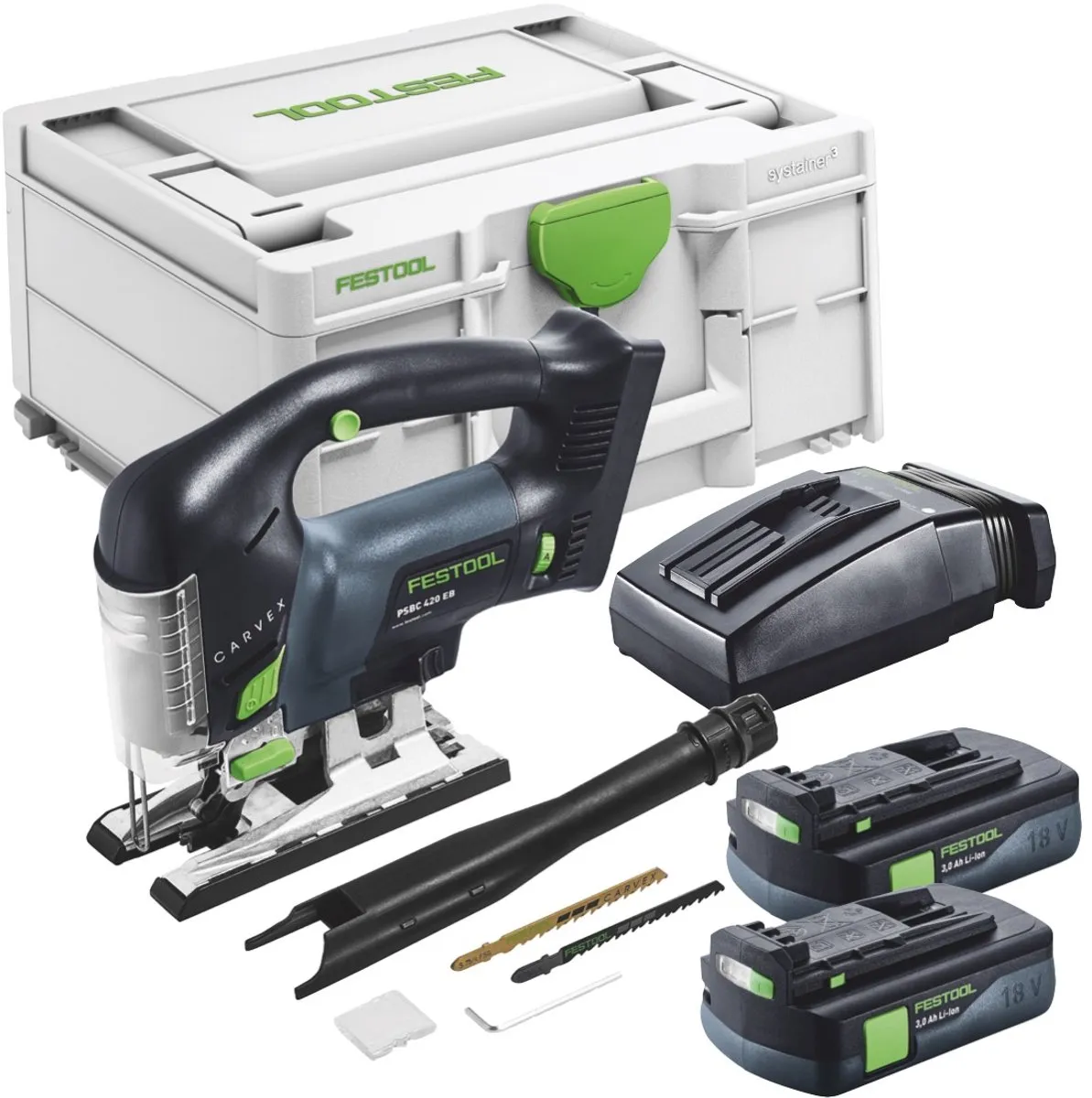 Festool CARVEX PSBC 420-Basic Pendeldecoupeerzaag - 18V - 2x 3.0Ah Accu + Lader - afbeelding 3 van 5