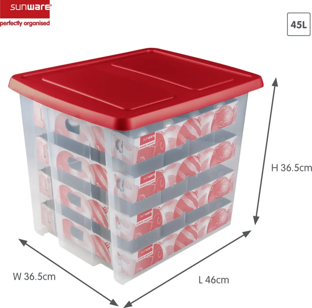 Sunware Nesta Kerstballen Opbergbox 45L - Set van 2 - 64 Ballen
