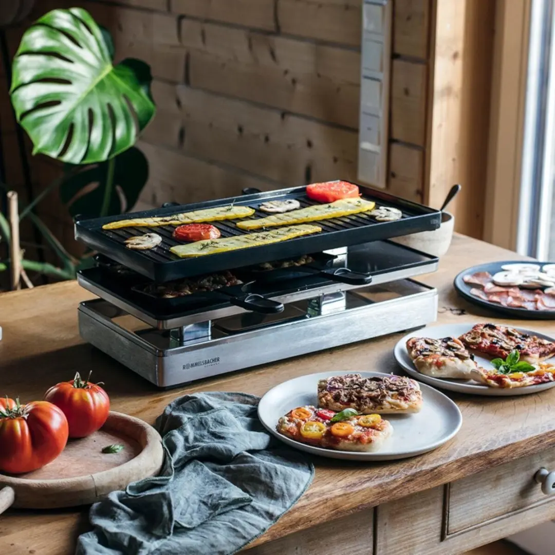 Rommelsbacher RCP 1800 Raclette & Pizza Grill - 1800W - 42cm - RVS - afbeelding 6 van 6