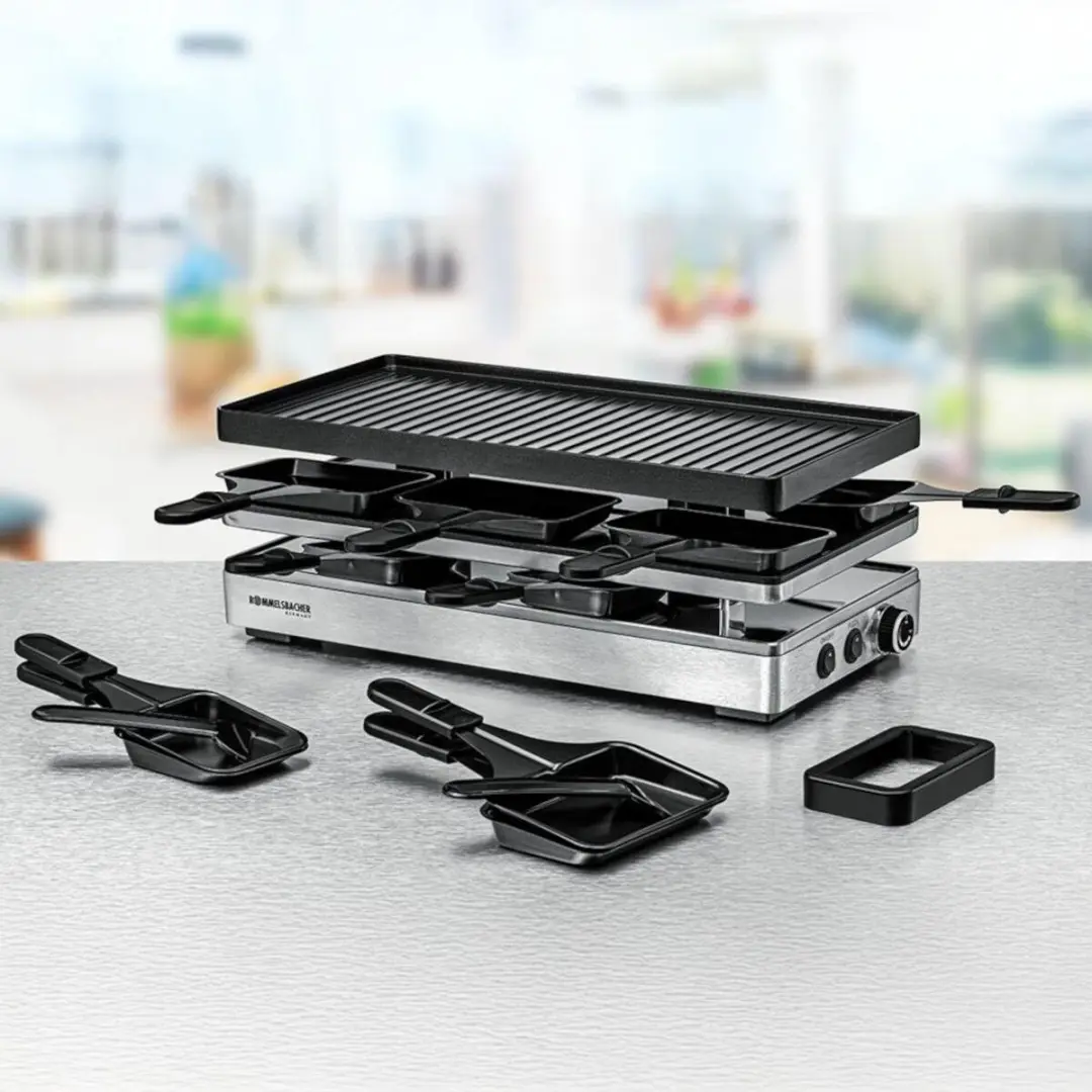Rommelsbacher RCP 1800 Raclette & Pizza Grill - 1800W - 42cm - RVS
