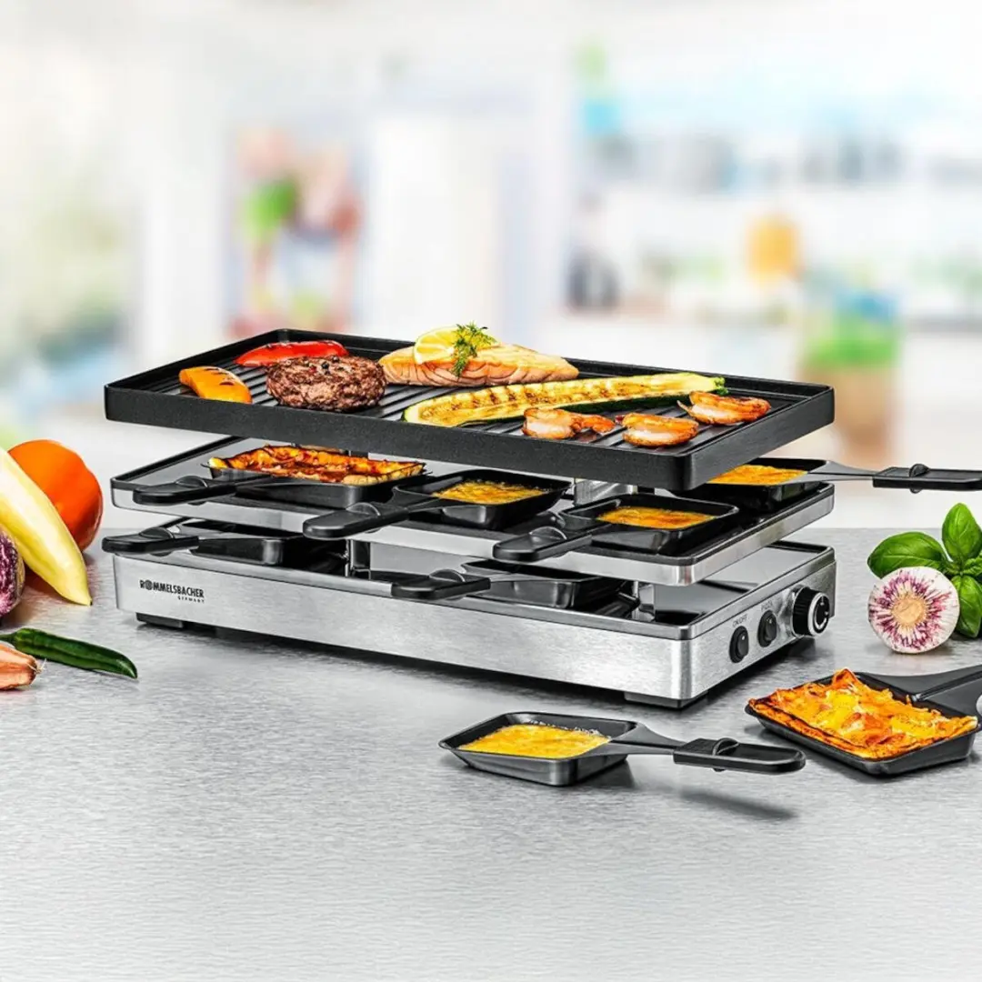 Rommelsbacher RCP 1800 Raclette & Pizza Grill - 1800W - 42cm - RVS