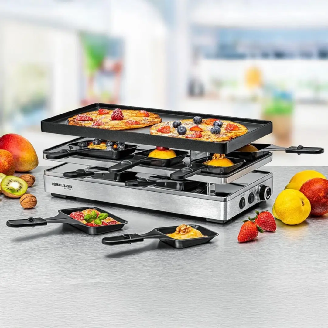 Rommelsbacher RCP 1800 Raclette & Pizza Grill - 1800W - 42cm - RVS