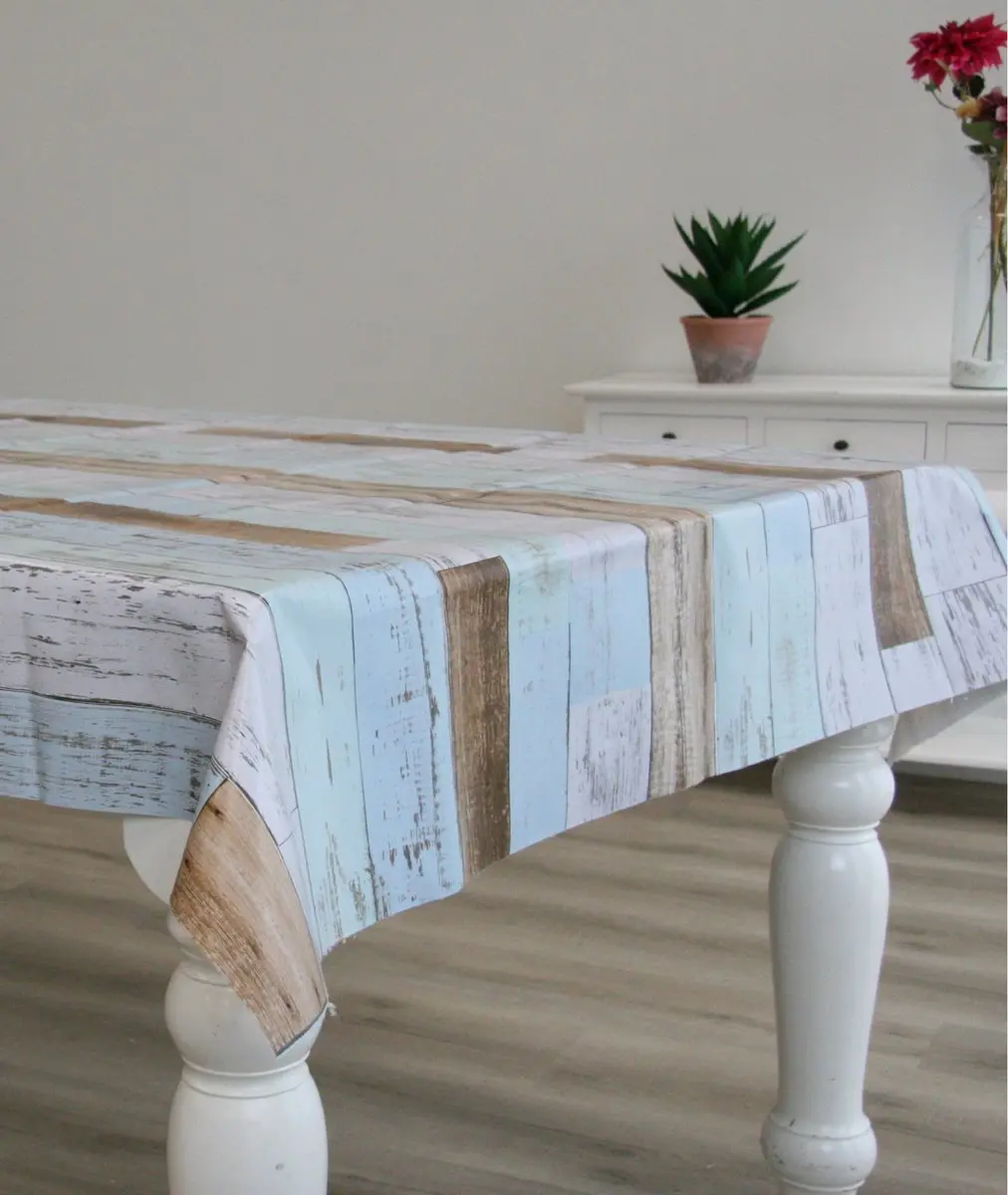 Tafelzeil/tafelkleed houten planken print 140 x 220 cm - Tuintafelkleed