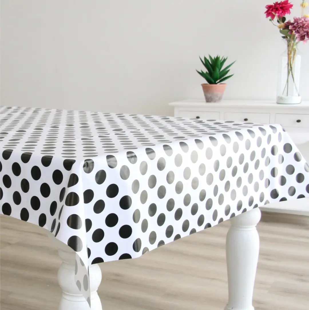 Bellatio Design Tafelzeil Polkadot Wit - 140x180cm