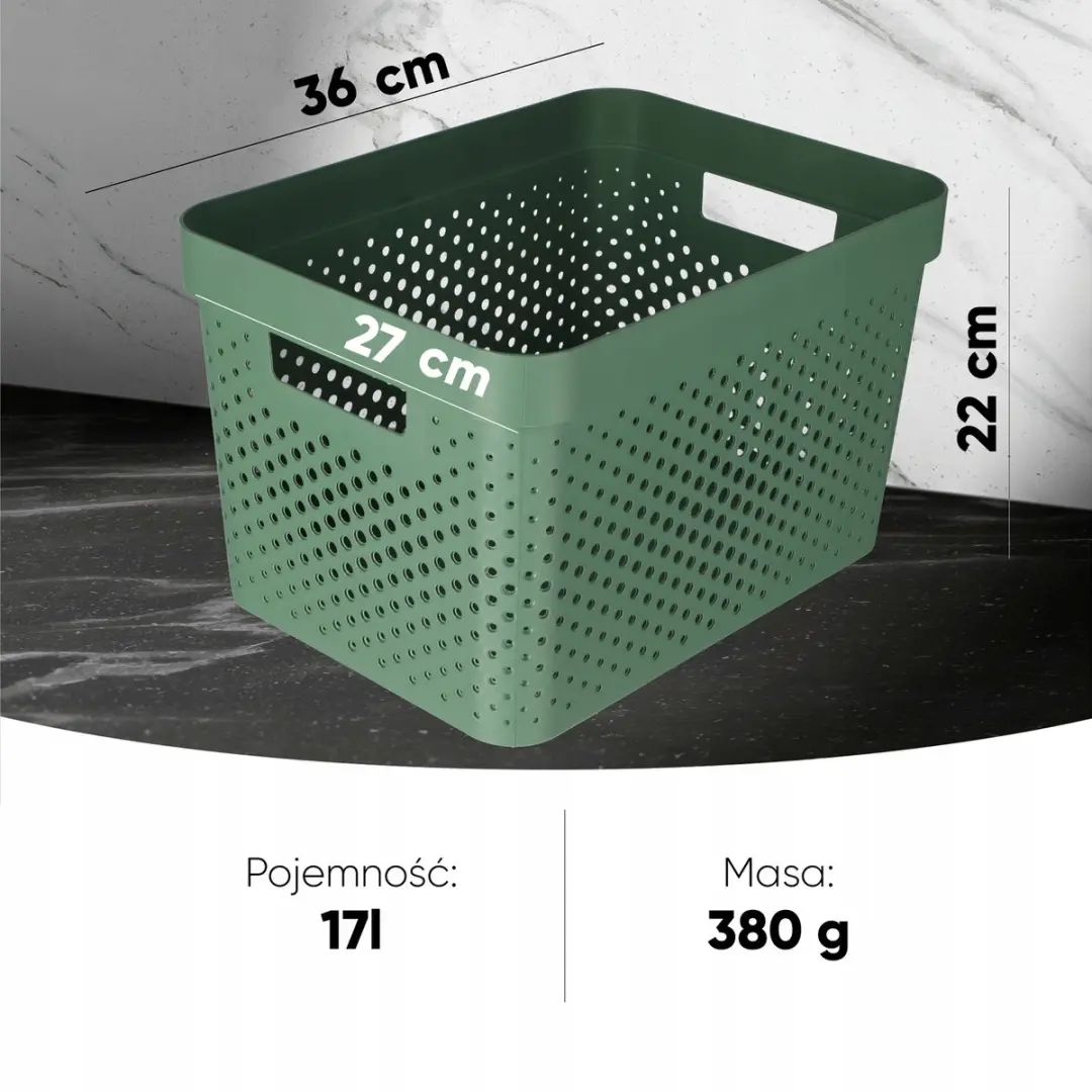 Curver Infinity Recycled Dots Opbergbox 17L - Groen - afbeelding 6 van 6