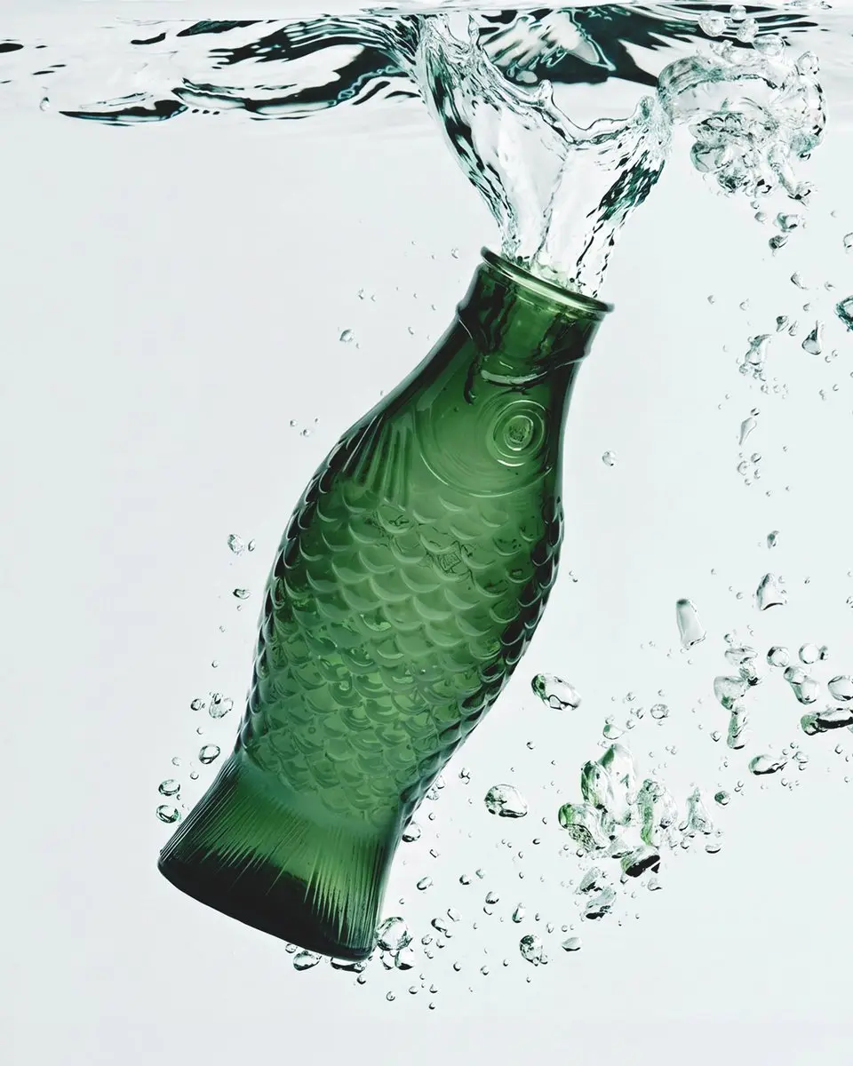 Serax Paola Navone Karaf 1L - Fish & Fish - Donkergroen