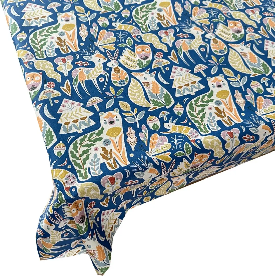 BINK Bedding Tafelkleed Forrest Blauw 145x100cm - Multicolor