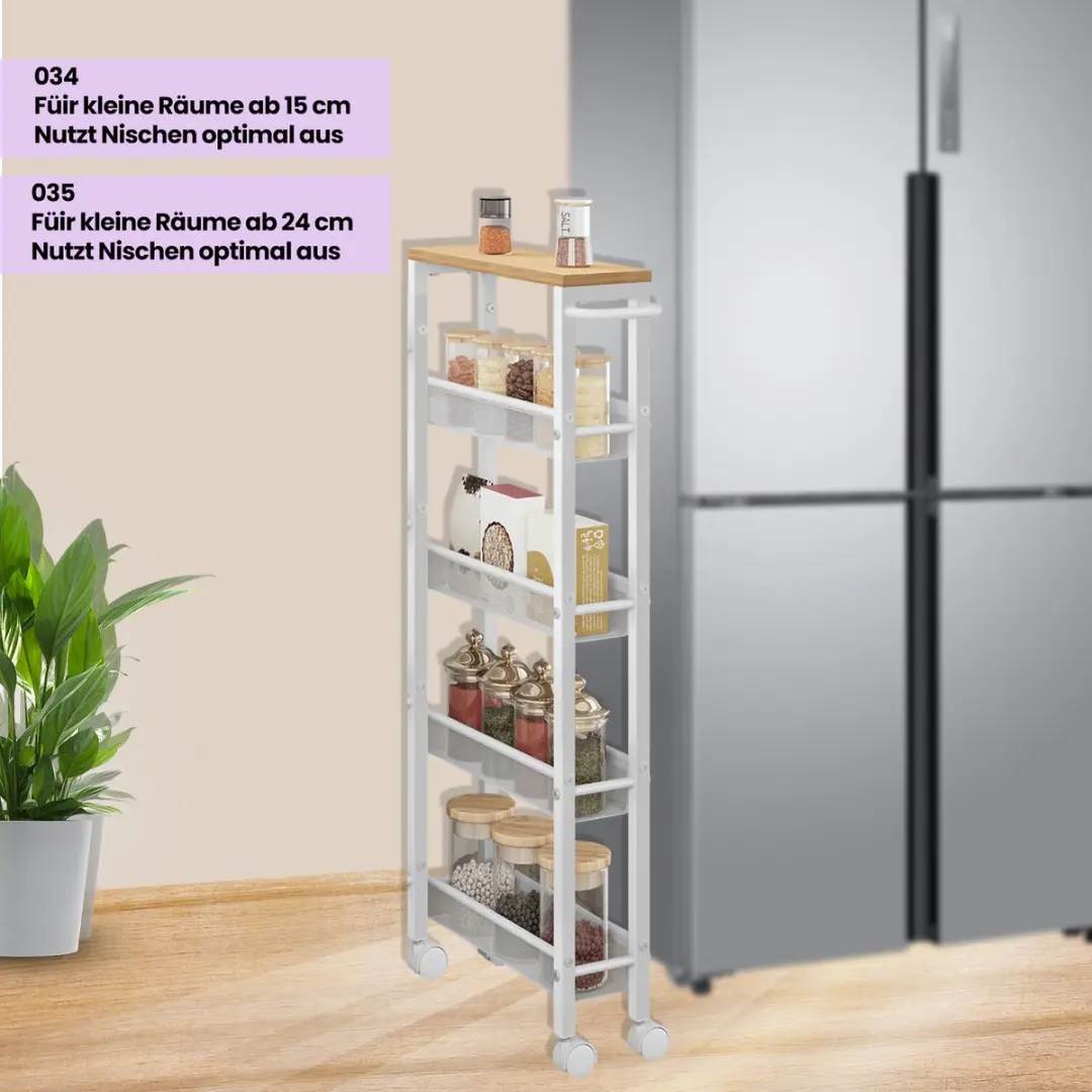Songmics Keukentrolley 5 Niveaus - Eiken