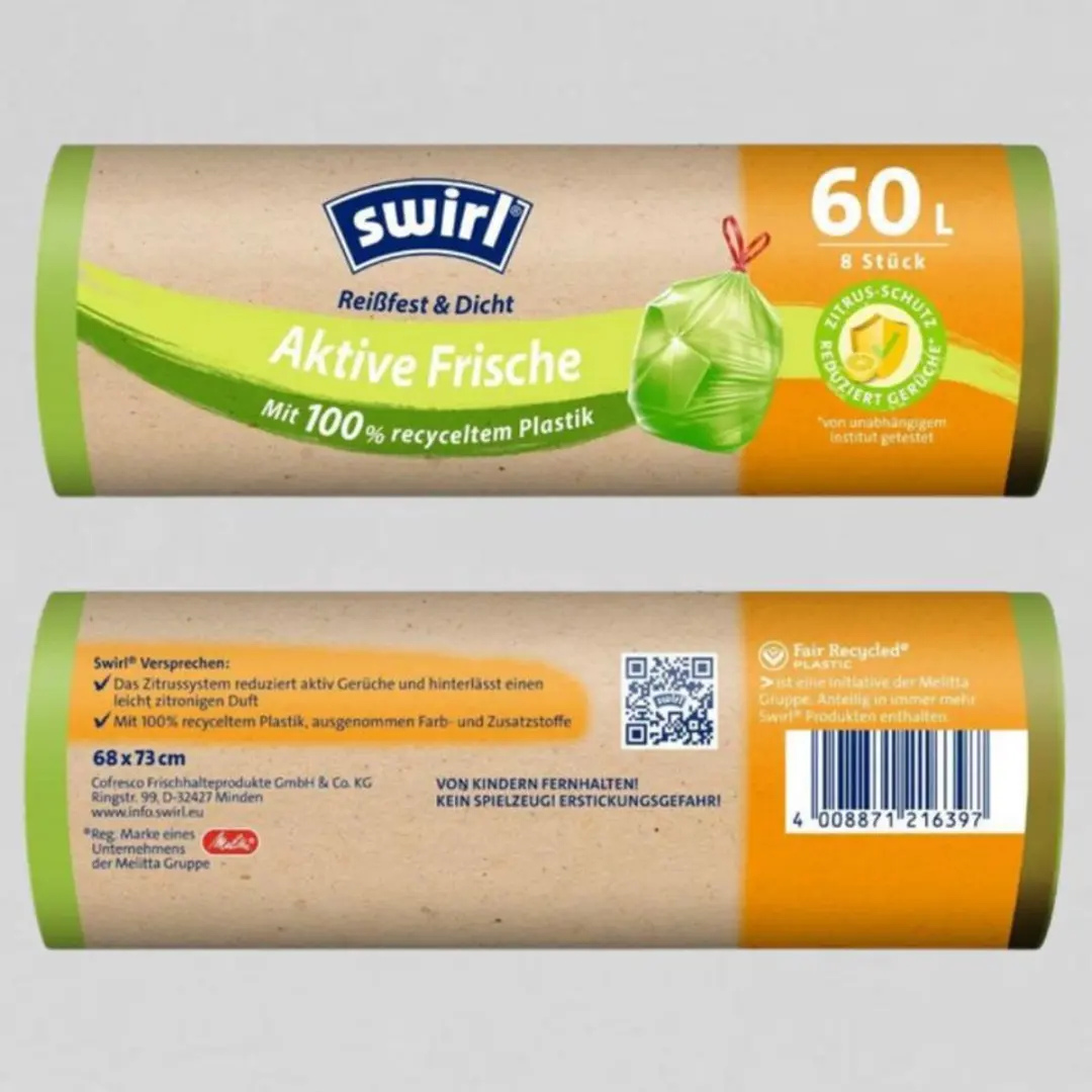 Swirl Actif Fresh Vuilniszakken 60L